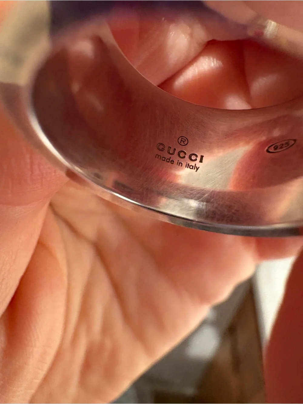 Gucci Silver-tone Interlocking G Wide‎ Band Ring